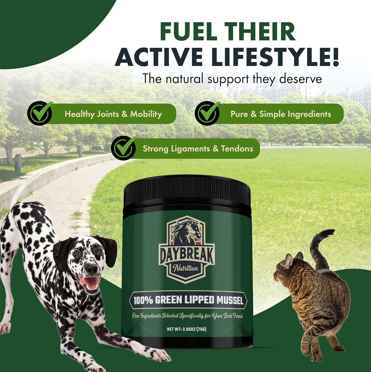 Daybreak Nutrition Polvo de Mejillón de Labio Verde Puro para Perros y Gatos - 150g