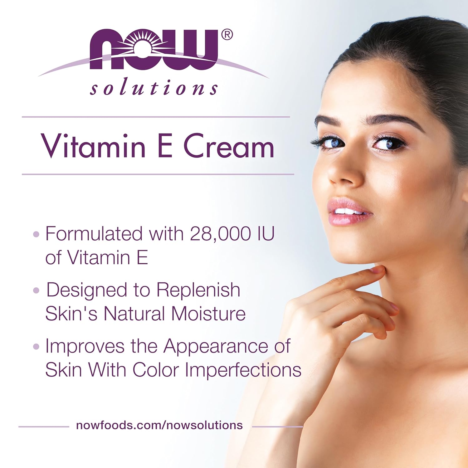 NOW Foods Solutions, Crema de Vitamina E 28.000 UI, Hidratación Intensa, 118 ml