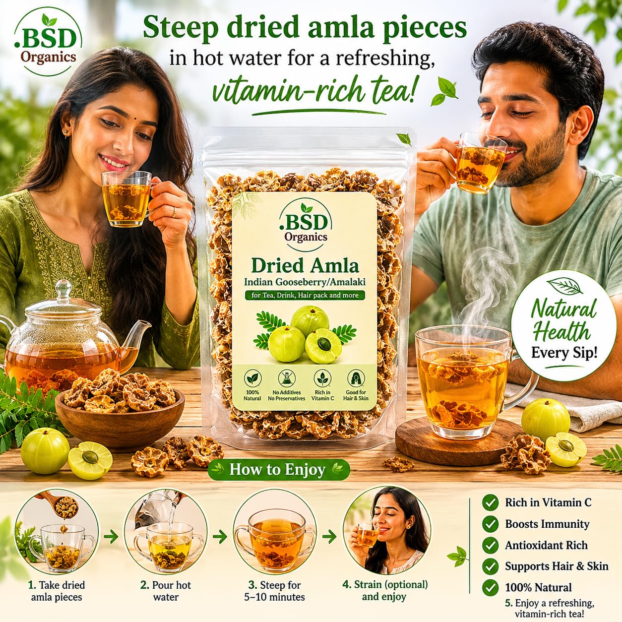 BSD Organics Amla Seco (Grosella India) – 100 g