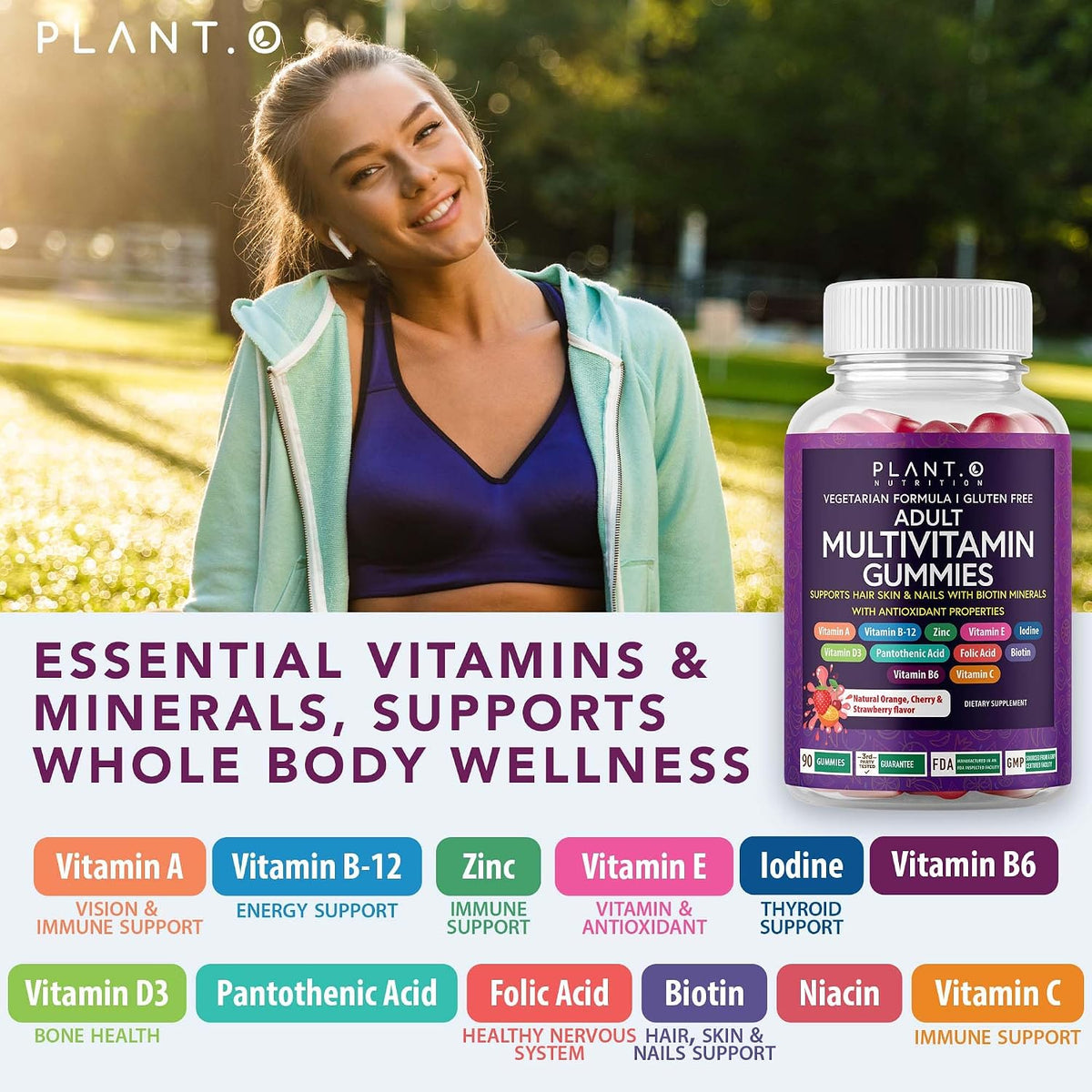 Gominolas Multivitamínicas Completas para – Salud de la piel, el cabello y las uñas: La biotina y el zinc son – Image 3