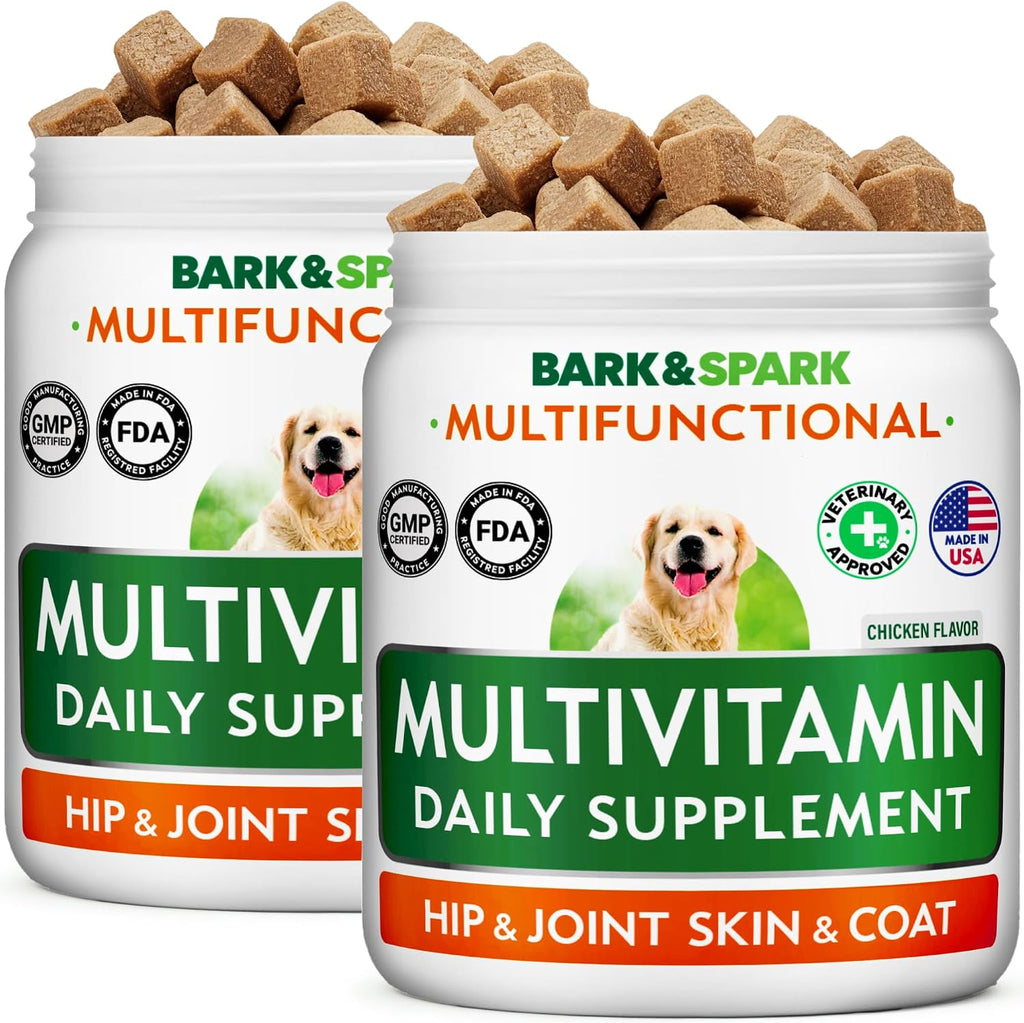 BARK&SPARK Multivitamínico para Perros con Glucosamina, Condroitina y Omega 3 - 120 Comprimidos