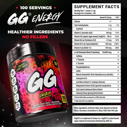 Gamer Supps GG Energy - Dragonfruit Punch (100 porciones) – Image 2