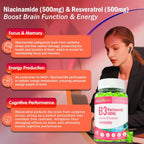 Gominolas de Niacinamida 500mg con Resveratrol 500mg - 60 unidades