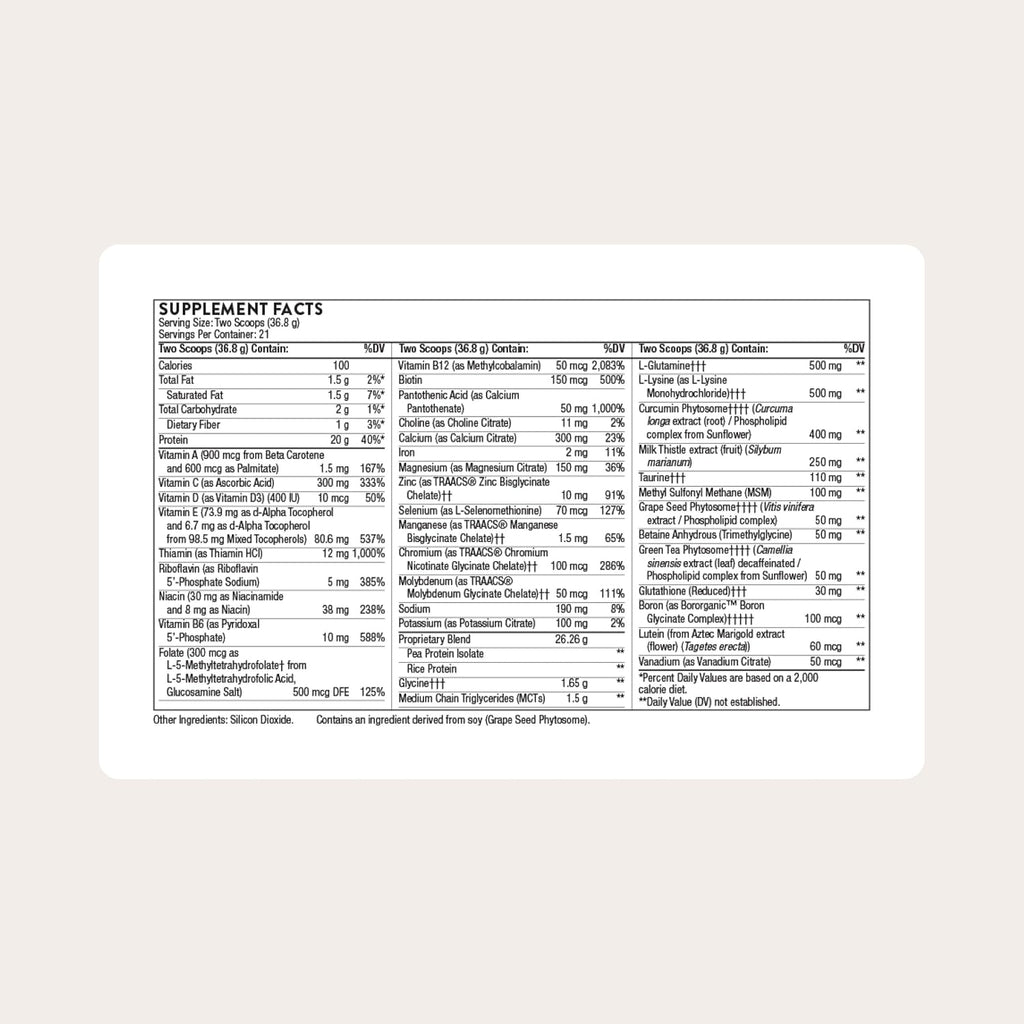 THORNE MediClear Plus - Proteína de arroz y guisante con perfil multivitamínico y mineral