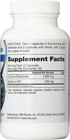Roex Colina Bitartrato 1000 mg con Betaína HCl - 120 Cápsulas