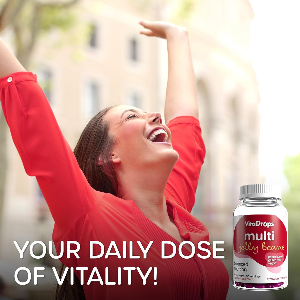 VitaDrops Multivitamin Jelly Beans para Mujeres y Hombres - 90 Gomitas (30 Días)