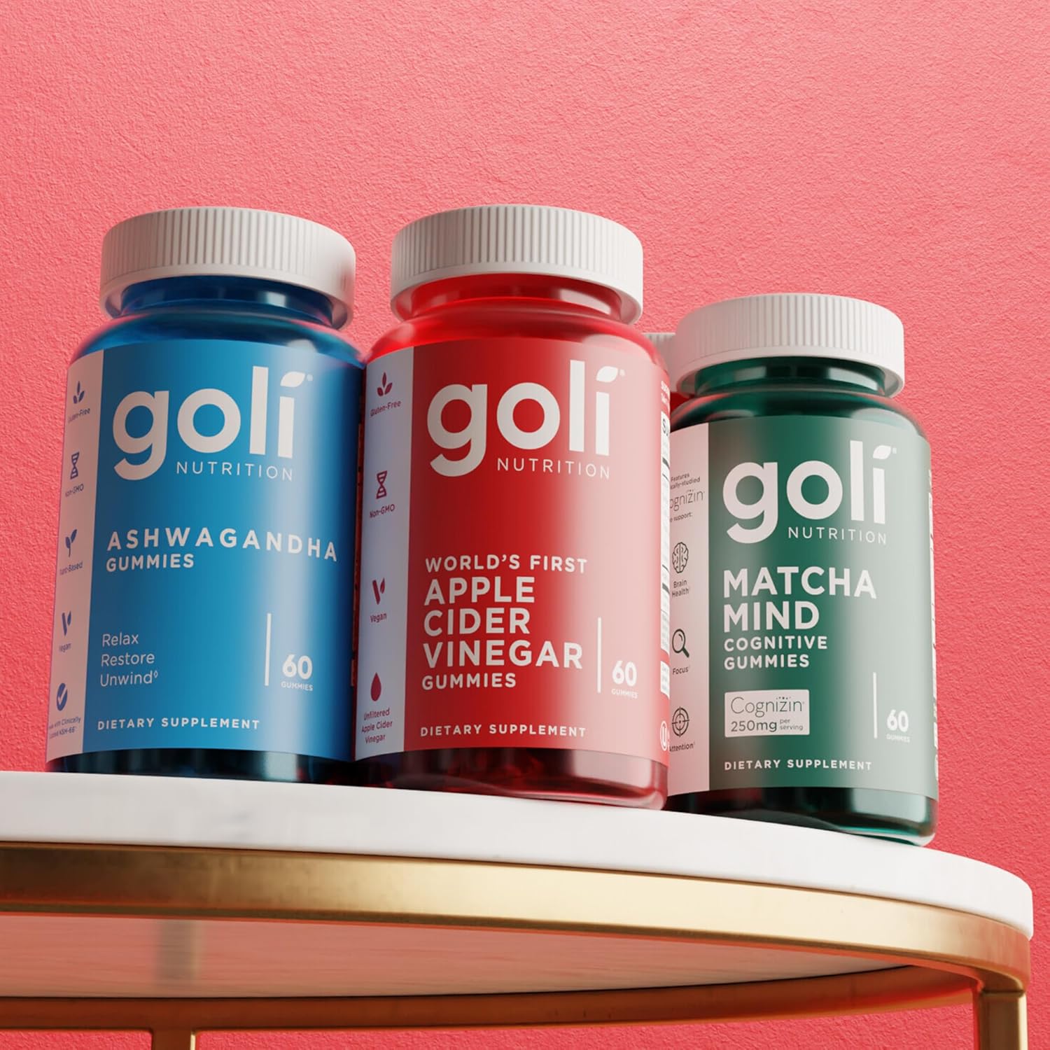 Gominolas de Vinagre de Manzana Goli con Vitamina B12, Remolacha y Granada - 120 unidades (2 pack)