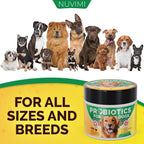 NUVIMI Probióticos para Perros con Prebióticos - 120 Comprimidos Sabor Pollo