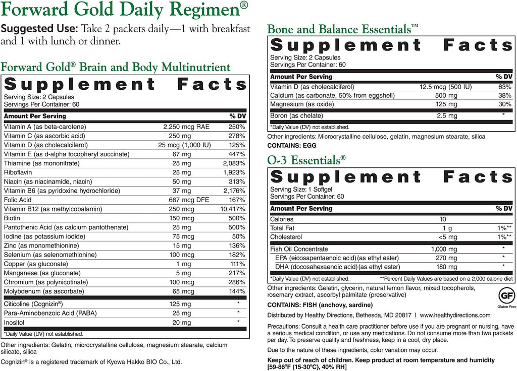 Dr. Whitaker's Forward Gold Multivitamínico 65+ 60 Sobres (30 Días)