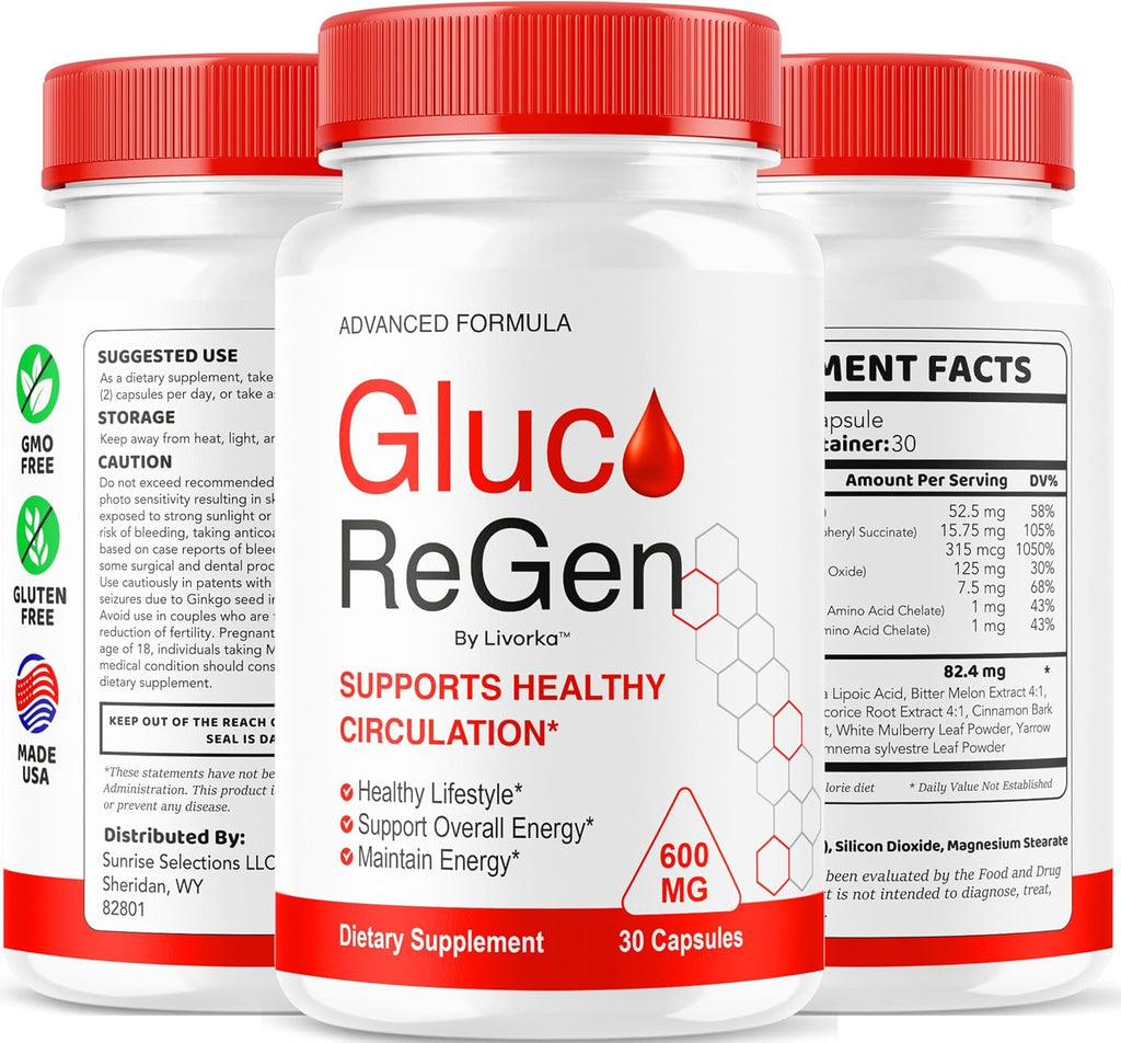 GlucoRegen Capsules (5 Pack) - Fórmula Premium para el Bienestar General