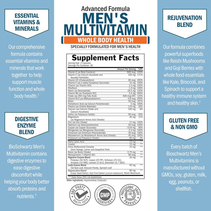 Multivitamínico para Hombres con Vitamina C, A, B, D3, E y Zinc - 60 Comprimidos – Image 3