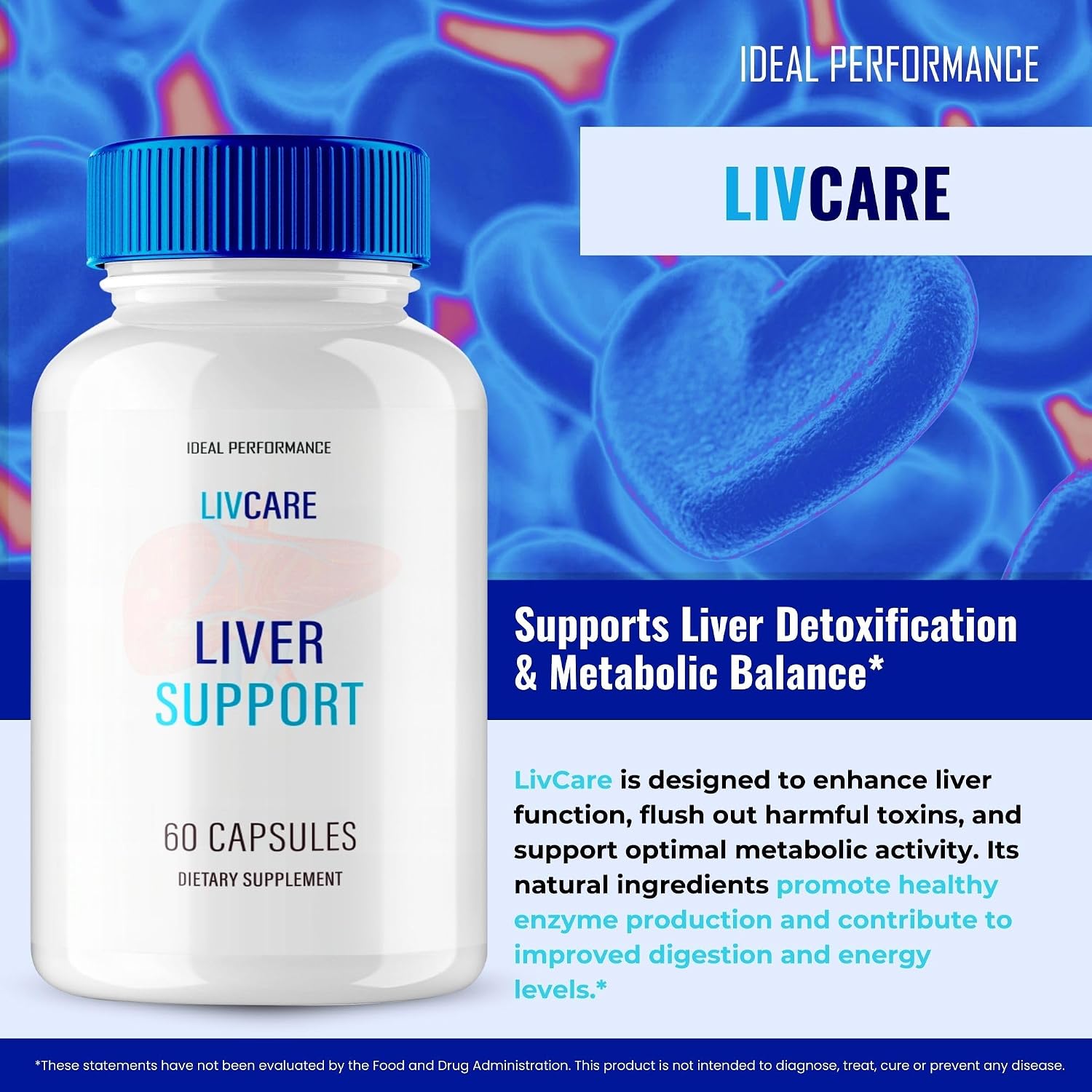 LivCare Cápsulas - Suplemento Avanzado Natural para el Bienestar General y el Equilibrio Nutricional (60 Cápsulas)