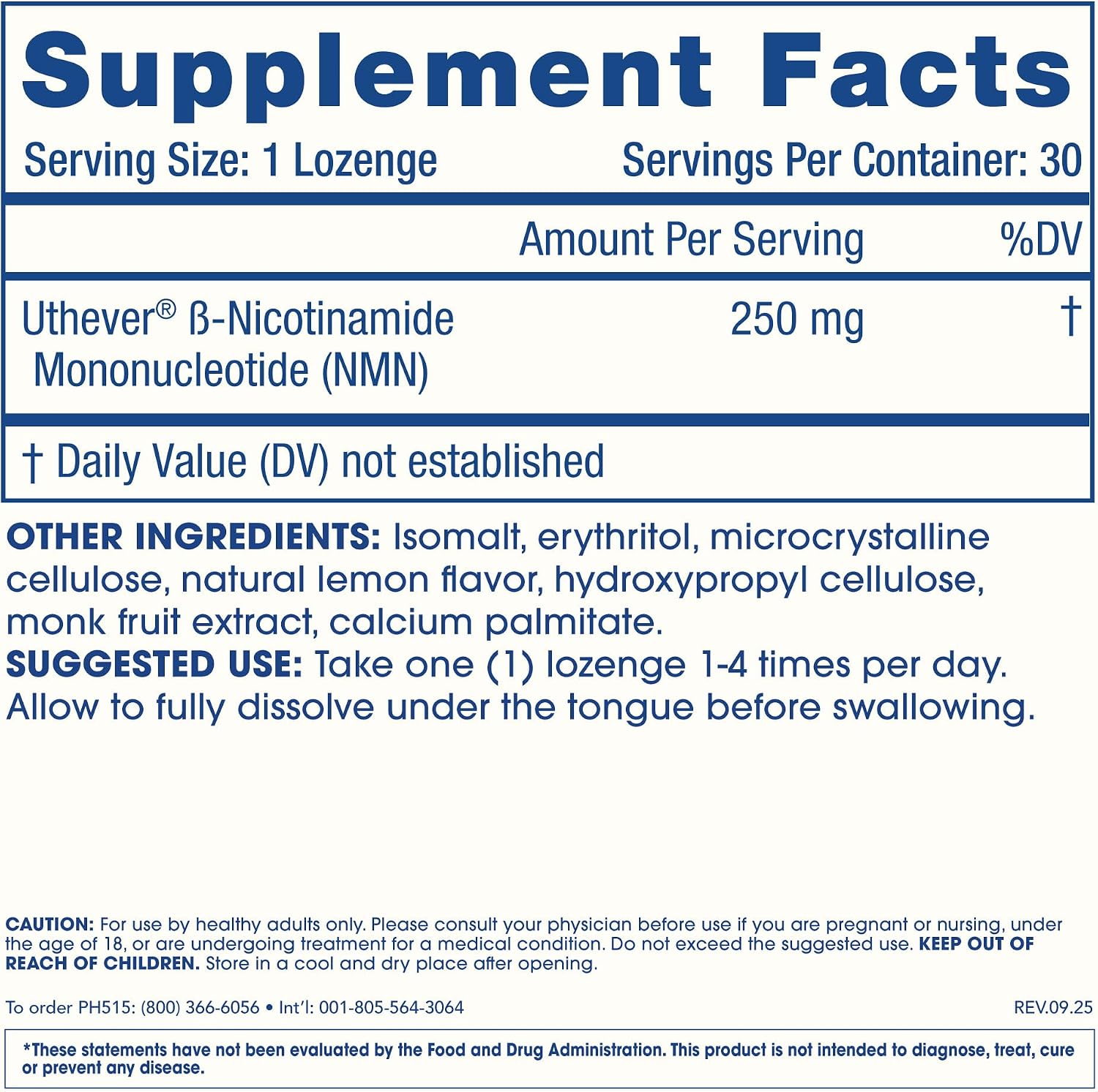 ProHealth NMN Pro Lozenges, 30 pastillas de disolución rápida