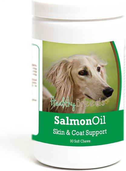 Healthy Breeds Saluki Salmon Oil Soft Chews – Piel y pelaje: El EPA y DHA pueden ayudar a mantener la barrera – Image 1
