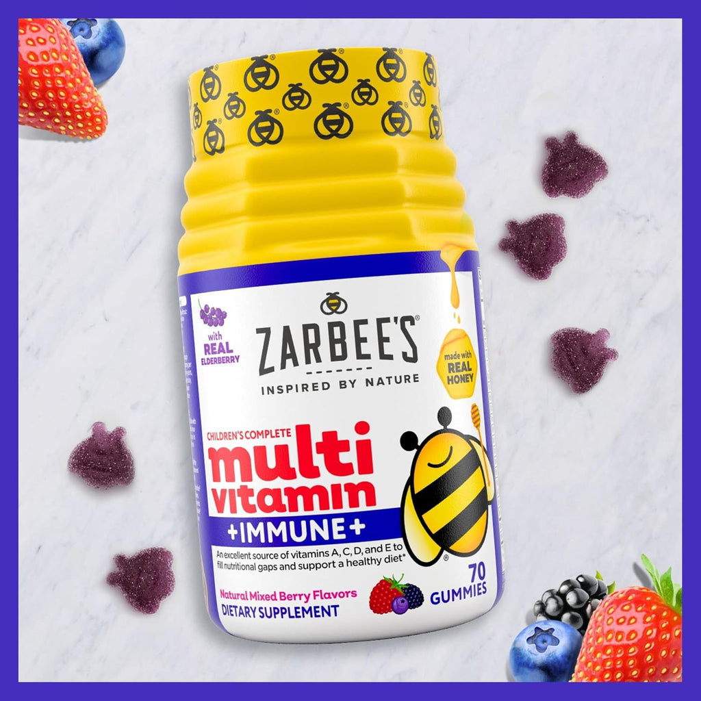 Zarbee's Multivitamínico Infantil Completo + Apoyo Inmunológico - 70 Gominolas Sabor a Bayas Naturales
