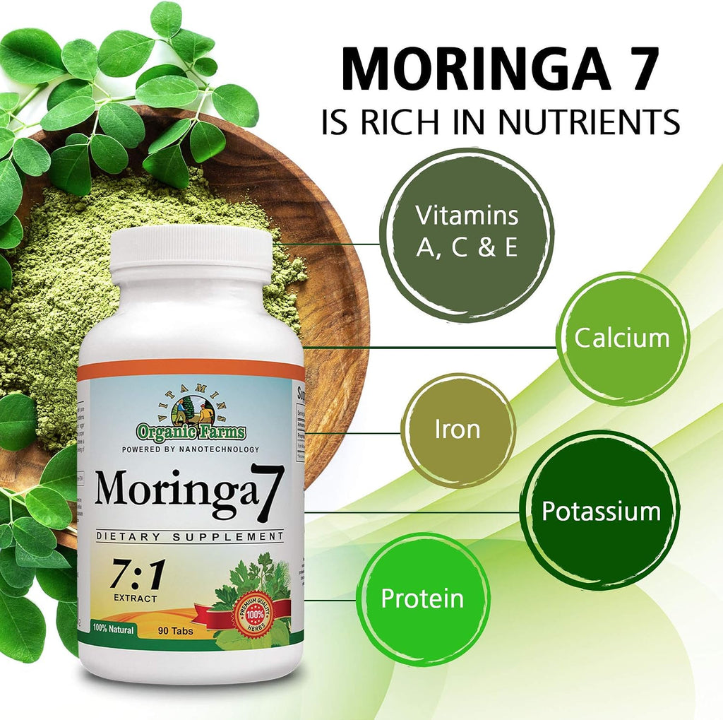 Moringa 7 Super Grass - Pure Moringa Oleifera Extract - 1875mg, 100% Natural Supplement