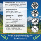 Pure Mountain Botanicals Vitamina D3 Gotas Líquidas 5000 IU (125 mcg) - Sin Sabor - Kosher - No-GMO - Sin Gluten - 177 Dosis - 30 ml