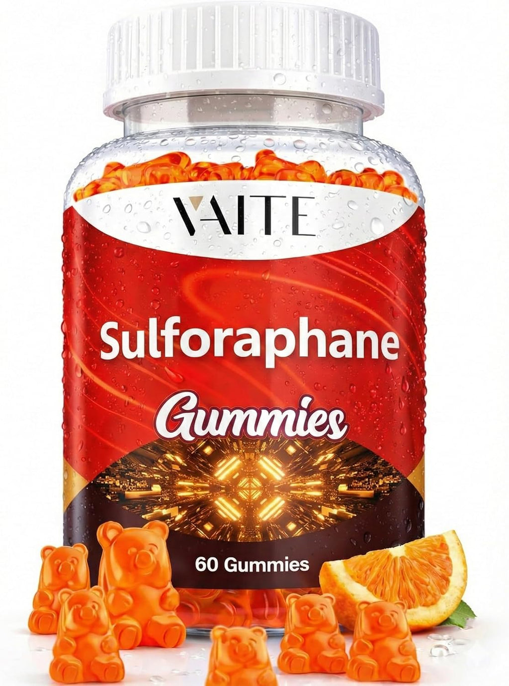 Sulforaphane Glucosinolate Supplement 100mg – Gominolas de Extracto de Semilla de Brócoli, Apoyo Antioxidante, Bienestar General, Energía, Apoyo Inmunitario, No Transgénico, Sin Gluten, para Hombres y Mujeres, 60 Gominolas