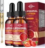 ReviNutra Saffron Extract Liposomal Drops – 88.5mg con Magnesio, Zinc, Ashwagandha, L-Theanina, Vitamina B6, D3 – Sabor Fresa 59ml (2 Fl Oz)
