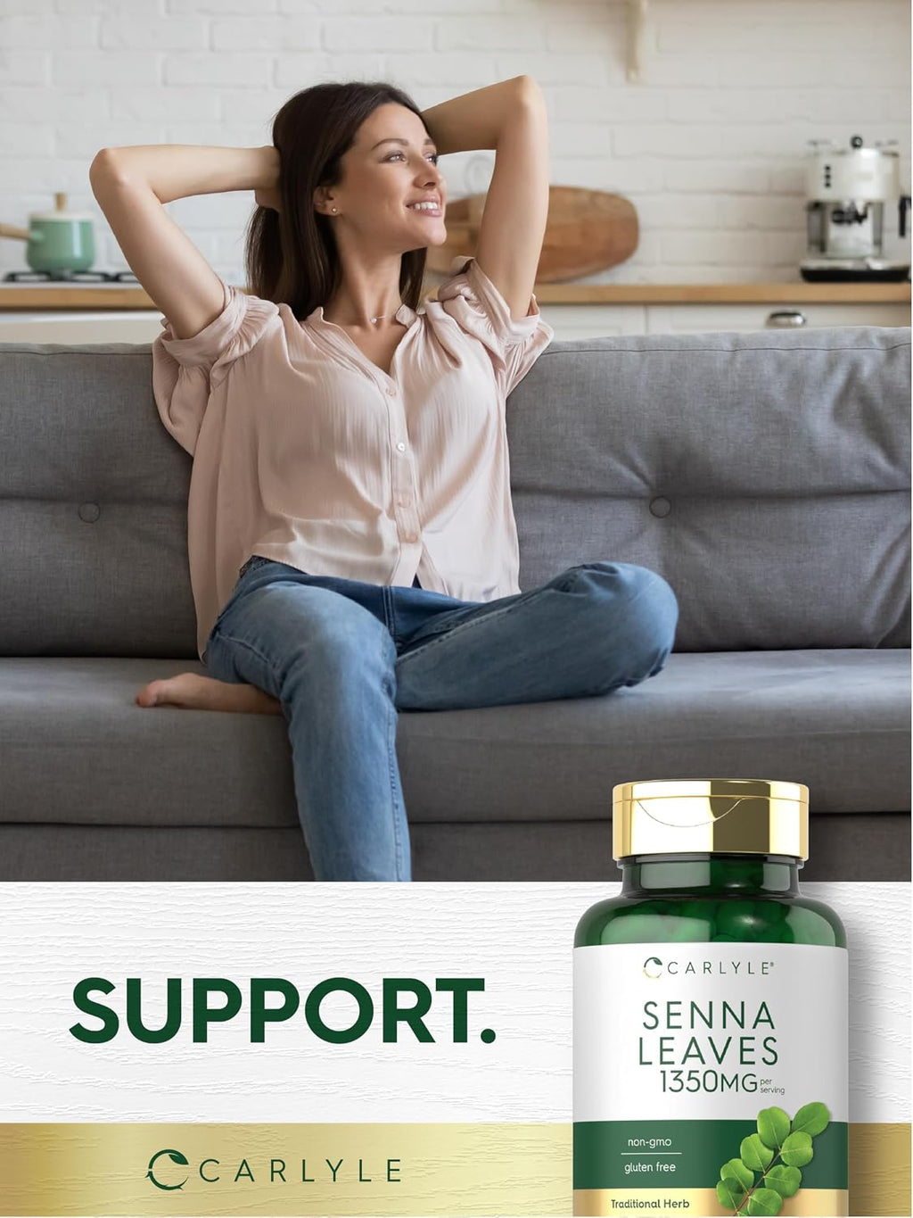 Carlyle Senna Leaves Supplement | 1350mg | 110 Capsules | Herbal Extract Formula | Non-GMO & Gluten Free