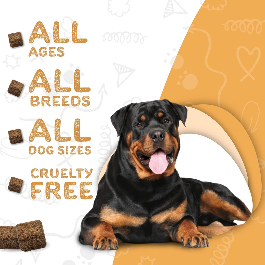 Waggedy Omega Max Chews para perros con aceite de salmón y linaza, 60 unidades.