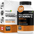 RENEW ACTIVES Maximum Strength Vitamina C 1000 mg por ración – Antioxidante y Refuerzo Inmunitario – No-GMO, Sin Azúcar, 120 Cápsulas – Hecho en Canadá