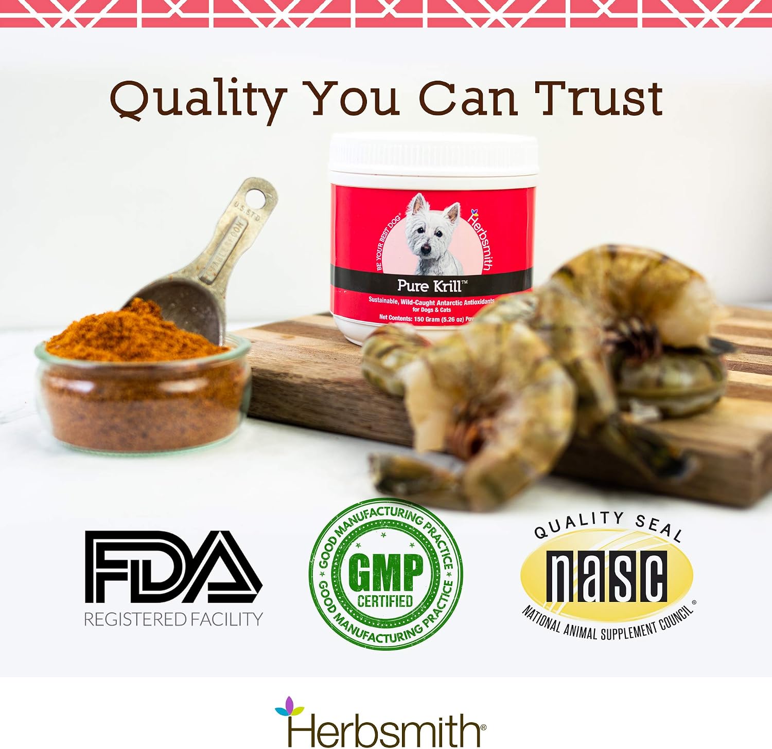 Herbsmith Pure Krill - Krill Antártico de un Solo Ingrediente para Perros - 150g