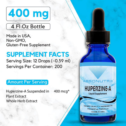 Absonutrix Huperzine-A Líquido 400 mcg, 200 Dosis por Envase de 118 ml