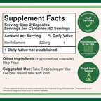 Benfotiamina 300mg por dosis (120 cápsulas, 150mg por cápsula) - No Transgénico, Sin Gluten, Vegano - Double Wood