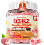 LILICARE Gummies de Vitamina D3 y K2 5000IU/10000IU con Calcio, Magnesio, Vitamina C y Zinc - Pack de 2