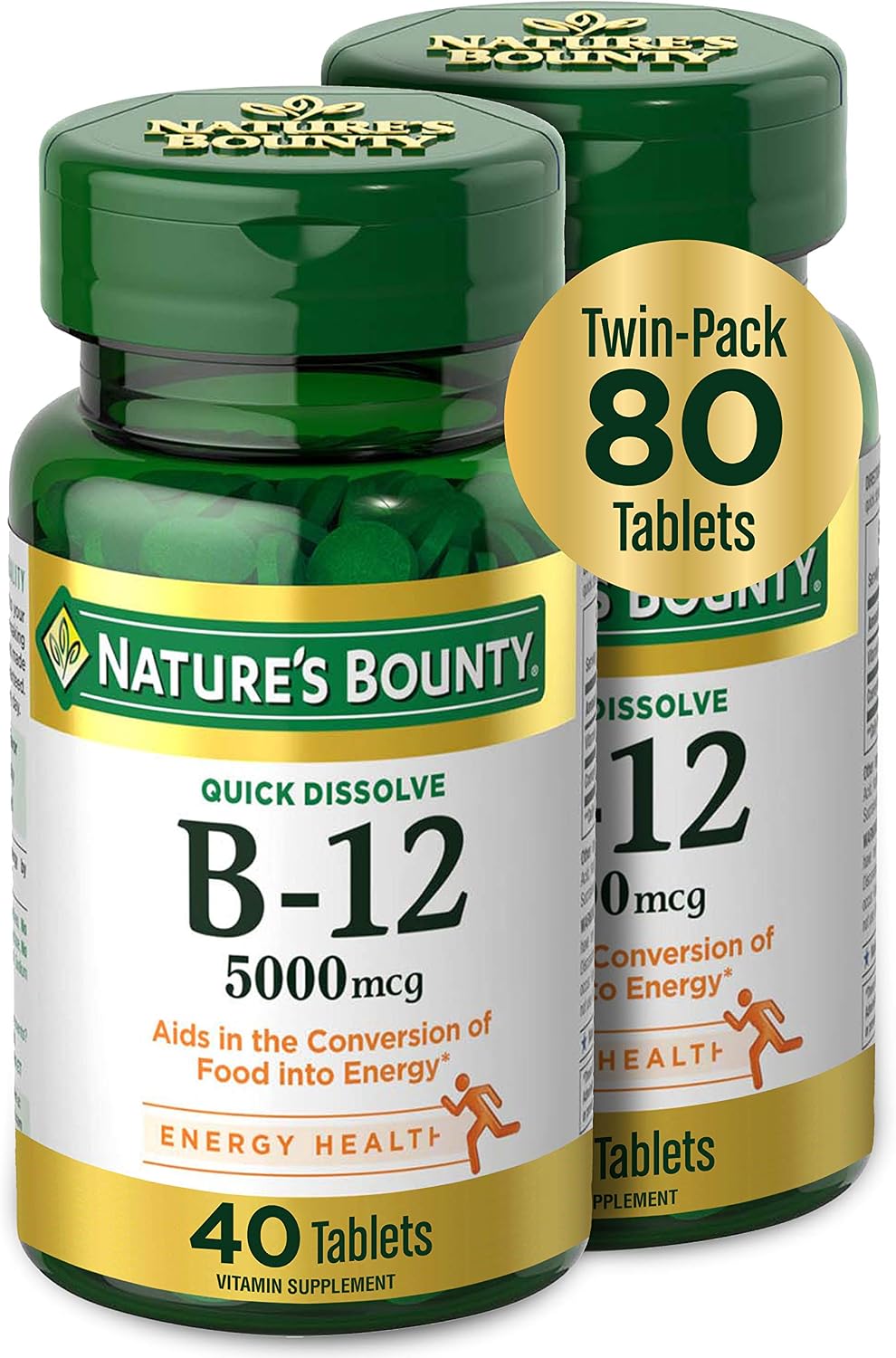 Nature's Bounty Vitamina B-12 500 mcg - 300 comprimidos (3 botes de 100)