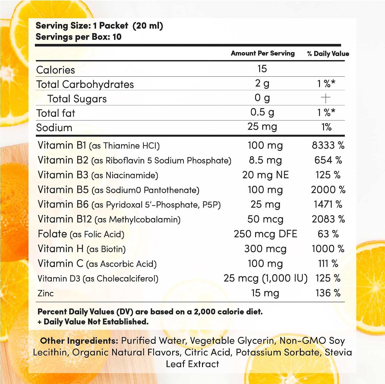 Aurora Nutrascience Mega-Liposomal B-Complex + Vitamina C – 10 Sobres Individuales, Naranja