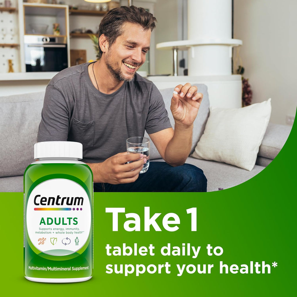 Centrum Multivitamínico Adultos Completo con Vitaminas, Minerales, Antioxidantes, Zinc, Vitamina D3 y Vitaminas B - 200 Comprimidos