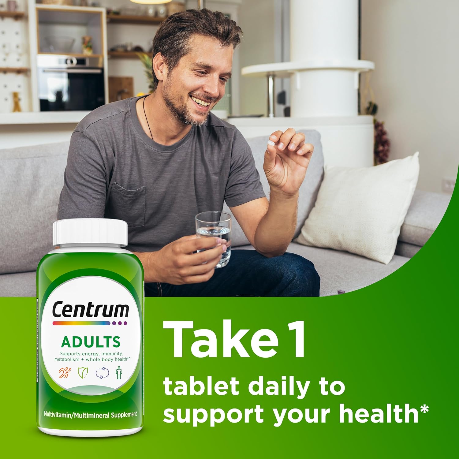 Centrum Multivitamínico Adultos Completo con Vitaminas, Minerales, Antioxidantes, Zinc, Vitamina D3 y Vitaminas B - 200 Comprimidos