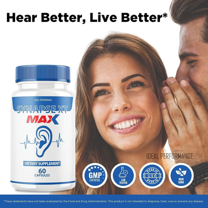 Synapse XT Max - Complemento alimenticio para el apoyo auditivo (120 Cápsulas, Pack de 2) – Image 4