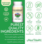 Maxi Health Vitamina B12 con Ácido Fólico y Biotina - 360 Comprimidos Sublinguales Sabor Fresa