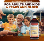 Apetigen Estimulante del Apetito para Niños y Adultos – Complejo B con L-Lisina Líquido – Sin Azúcar – Sabor Caramelo – 473 ml