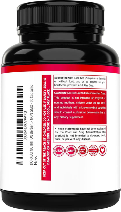 Suplemento de Berberina 500mg por Dosis (60 Cápsulas) - Berberina HCL para la Salud Digestiva – Image 3