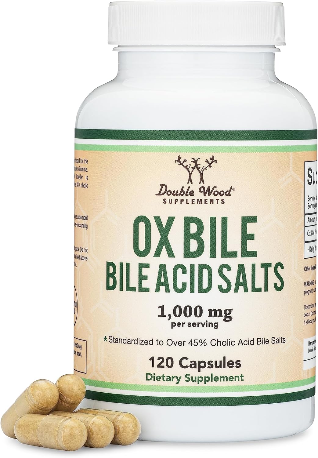 Ox Bile 1000mg - Suplemento de Sales Biliares para Personas sin Vesícula | 120 Cápsulas