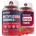 NEVISS Gominolas de Vitamina B12 Metilada 5000mcg con L-Metilfolato, Hierro, B6 y D3 - 2 Envases