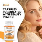 Biotina de Alta Potencia USP (D-Biotina 100.000 mcg) - Cápsulas Vegetales para Cabello, Piel y Sistema Nervioso