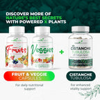 Fruits & Veggies Cápsulas - Superalimento Natural con Vitaminas y Minerales - Suplemento de Frutas y Verduras para Adultos (Paquete de 6, 90 Cápsulas cada uno)