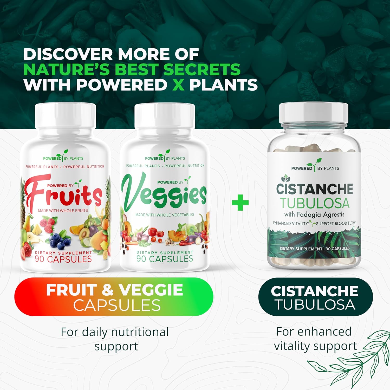 Fruits & Veggies Cápsulas - Superalimento Natural con Vitaminas y Minerales - Suplemento de Frutas y Verduras para Adultos (Paquete de 6, 90 Cápsulas cada uno)
