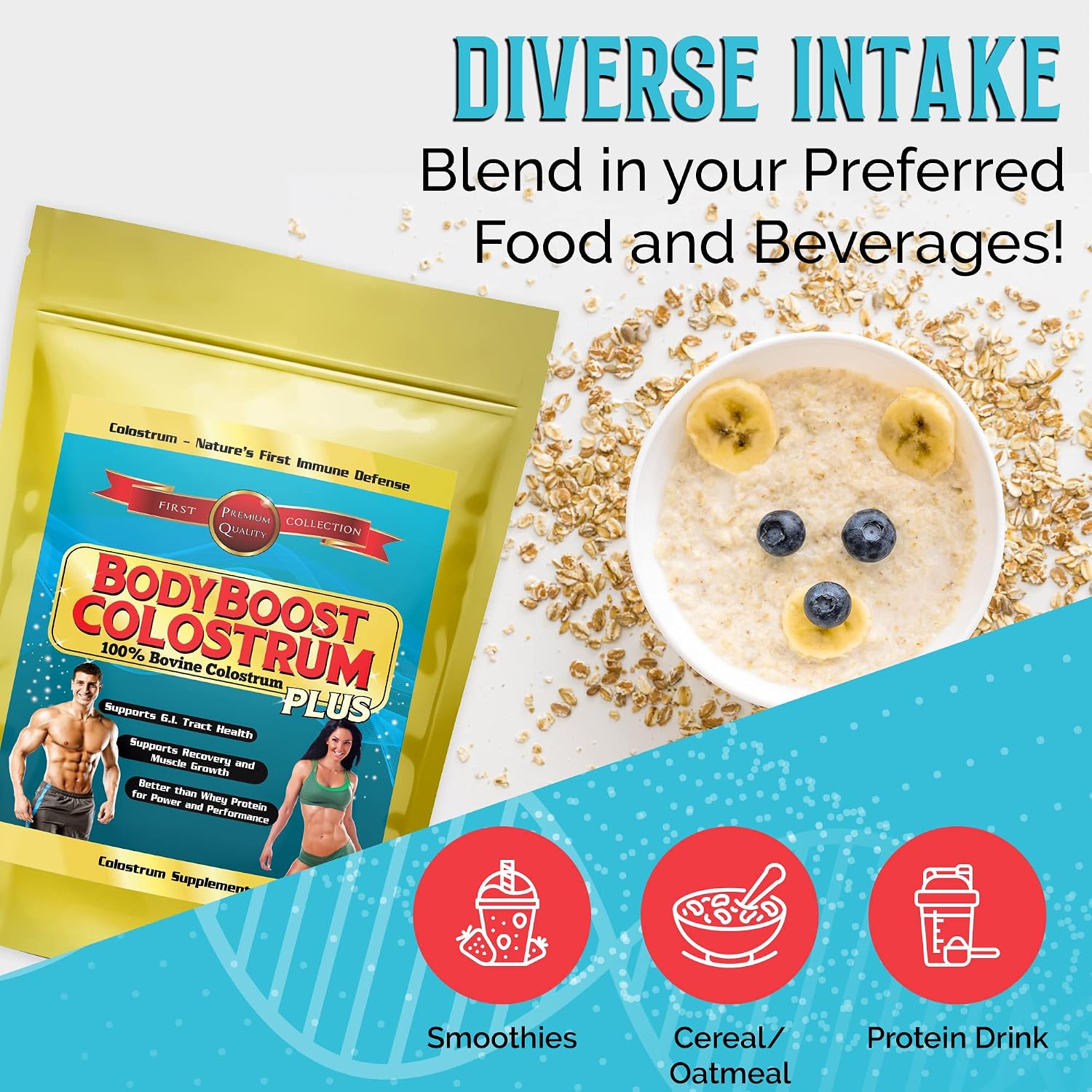 BodyBoost Calostro Bovino en Polvo 1 kg - 100% Calostro de Vaca Alimentada con Pasto