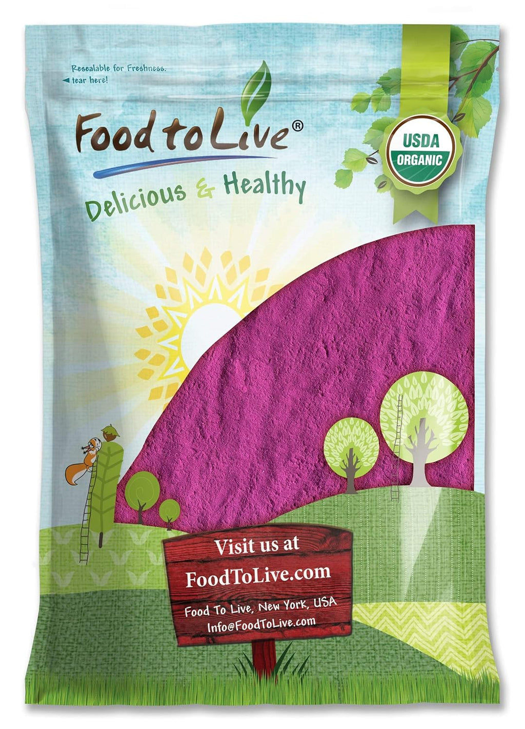 Food to Live Polvo de Zumo de Grosella Negra Orgánica, 1.8 kg (4 libras) - No OGM, Crudo, Kosher, Vegano, Rico en Antioxidantes