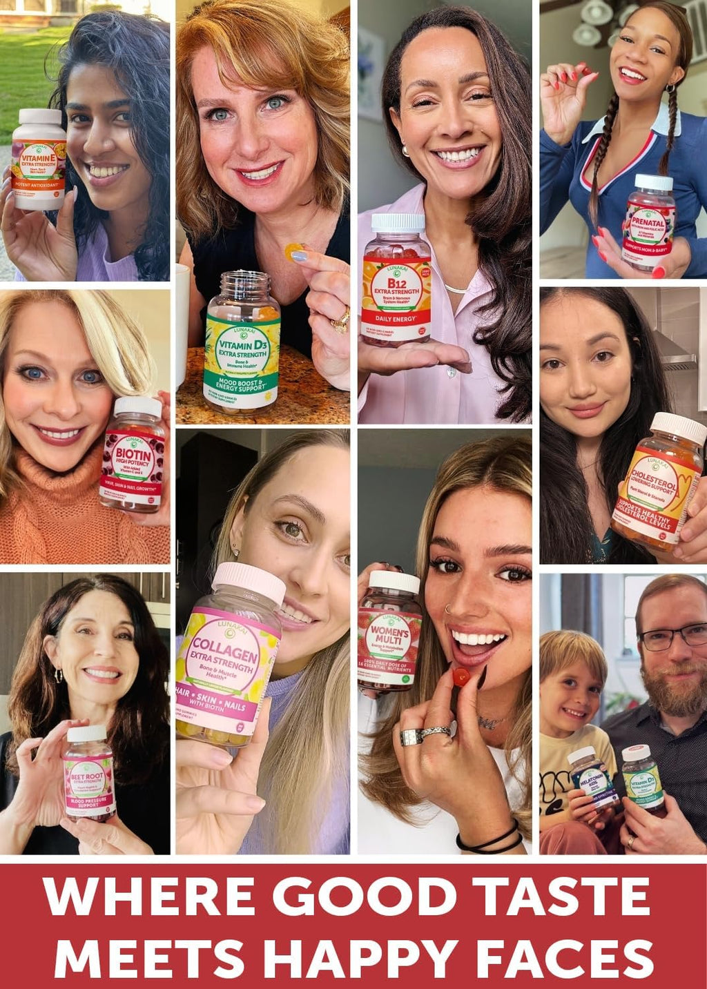 Lunakai Gominolas Multivitamínicas para Mujeres - 16 Nutrientes Esenciales - 60 Unidades