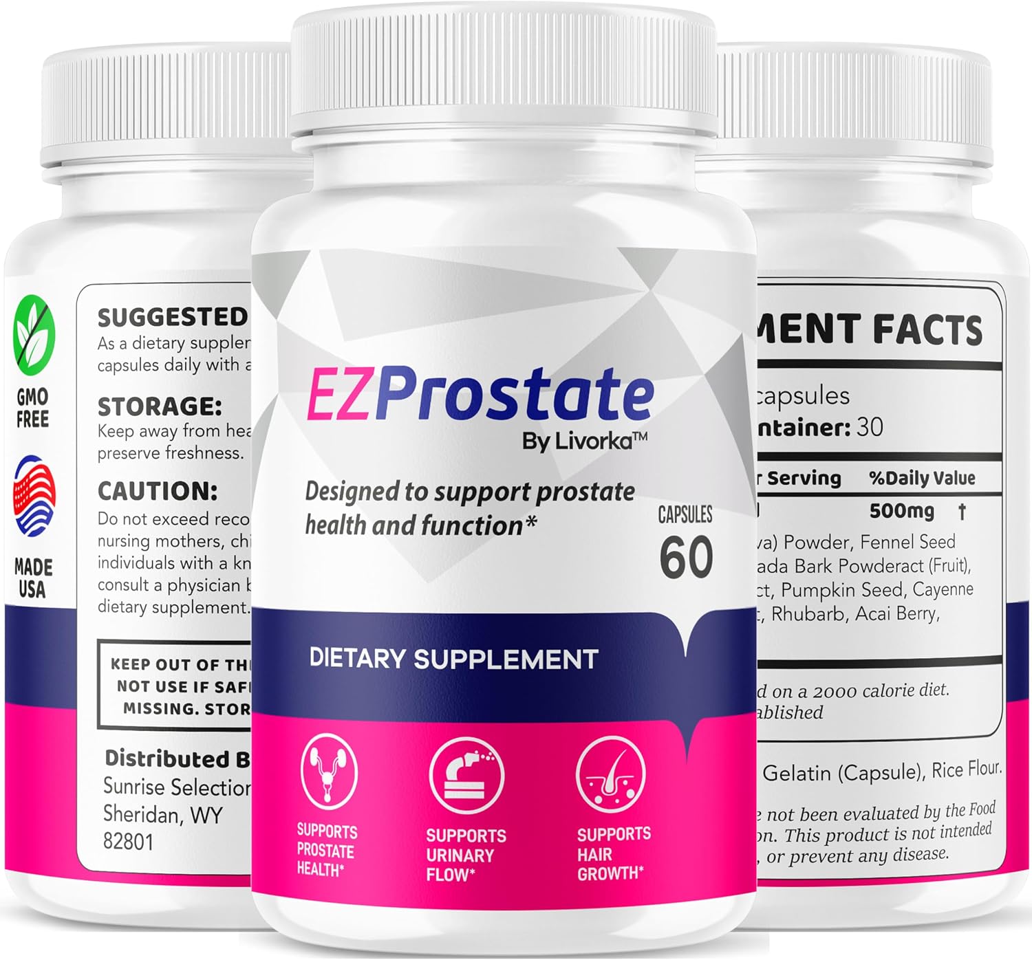 EZ Prostate Cápsulas - Suplemento para la Próstata, 60 Cápsulas (1 Mes)