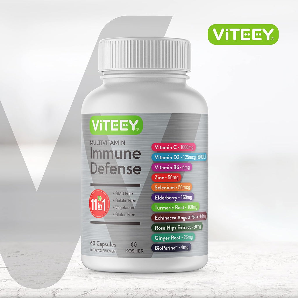 Viteey 11 en 1 Apoyo Inmunológico con Vitaminas y Extractos Naturales - 60 Cápsulas