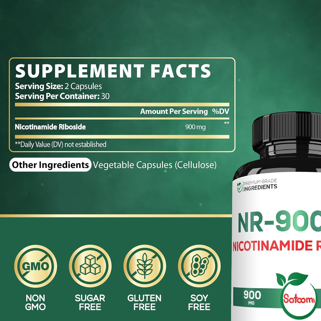 Satoomi NAD Supplement with Liposomal Nicotinamide Riboside - Cellular Energy & Vitality - 60 Capsules (30 Days)