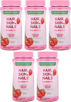 Nature's Bounty Optimal Solutions Gominolas para Cabello, Piel y Uñas con Biotina 2500 mcg - Sabor Fresa, 180 unidades